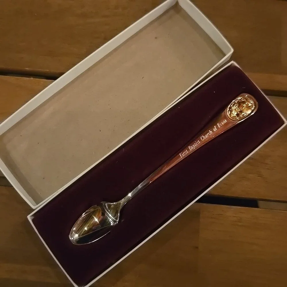 Baby Spoon Silver Plated‎ First Baptist Church Evans Mother Child Religious Gift